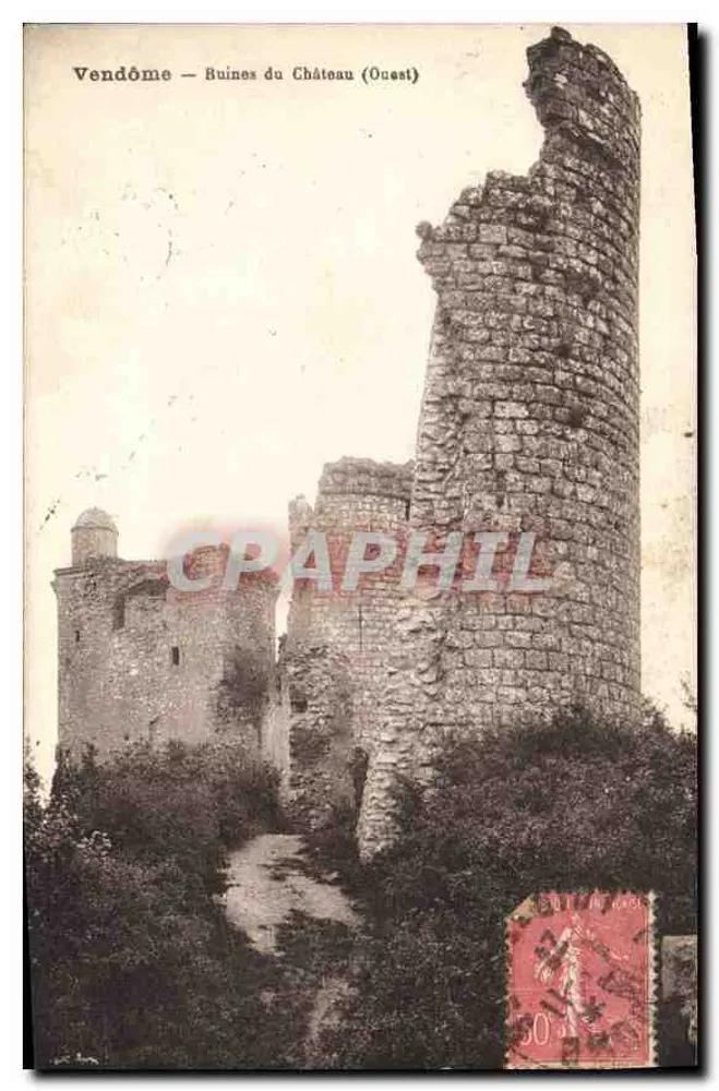 Vendôme — Ruínas do Castelo (Oeste) — Impr. Phot. A. Thibaut et N. Toulouse - Frente