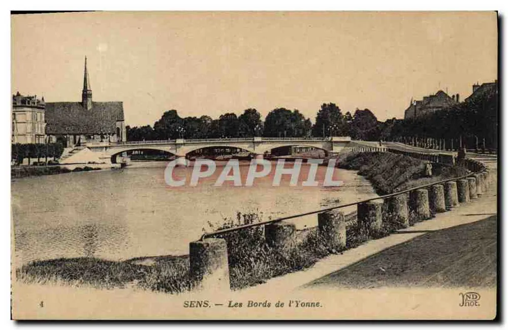 SENS — As margens do rio Yonne — JND. Fot. - Frente