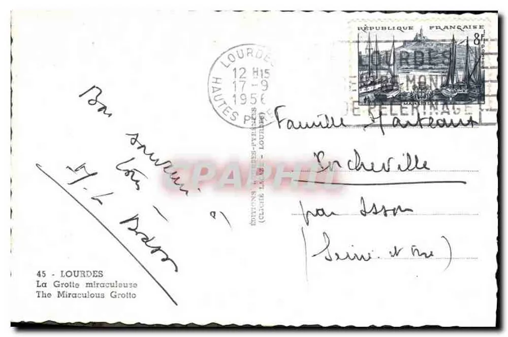 A Gruta Milagrosa — Lourdes — Edições Lourdes-Peregrinação, n°45 - Verso