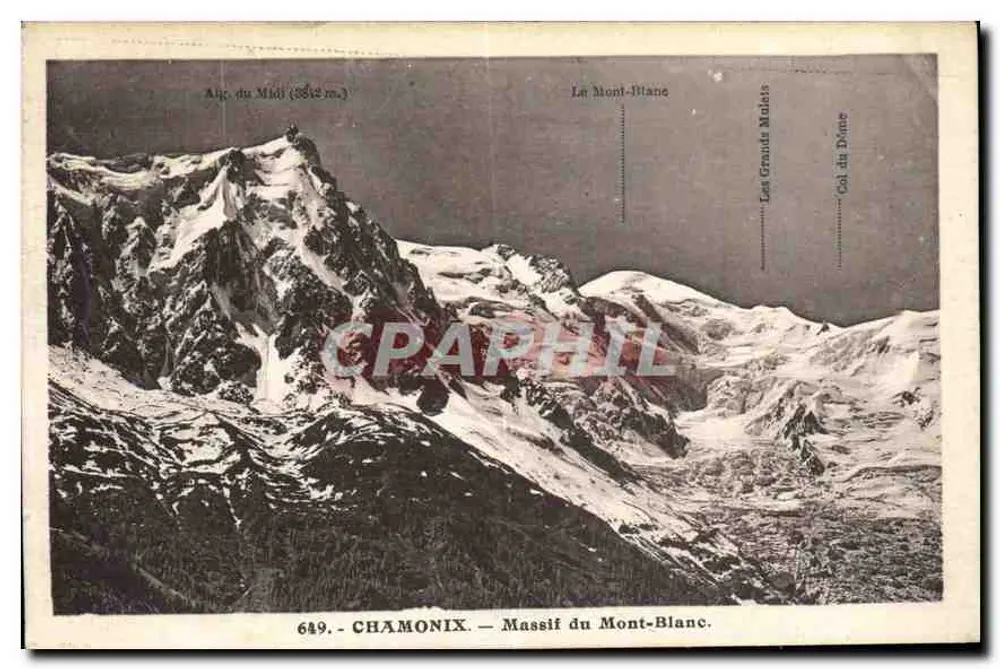 Chamonix — Massif do Mont-Blanc — L. Morand, fot. edit. Haute-Savoie - Frente
