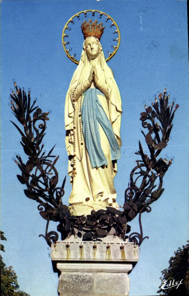 Estátua de Nossa Senhora de Lourdes — coroada — Edlux - Frente