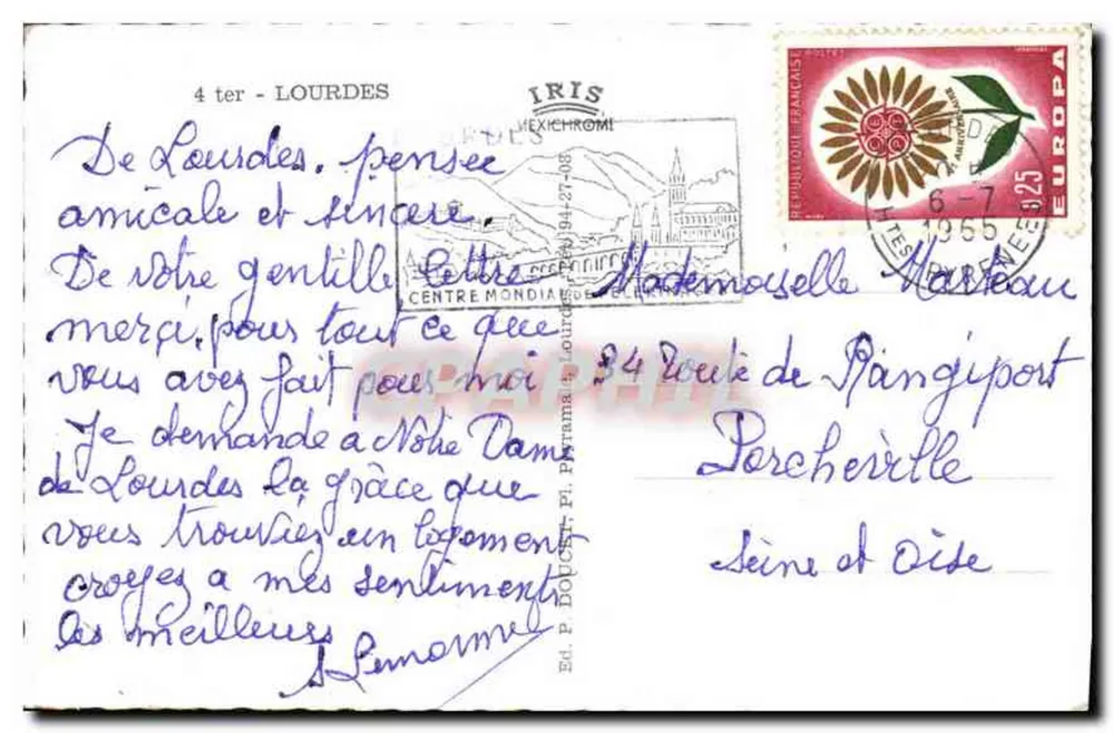 A Gruta de Lourdes — vista panorâmica, estátuas de Nossa Senhora, procissão e gruta — editor IRIS - Verso