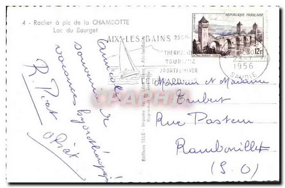 Rocher à pic de la Chambotte — Lac du Bourget — Éditions TÉLÉ - Verso