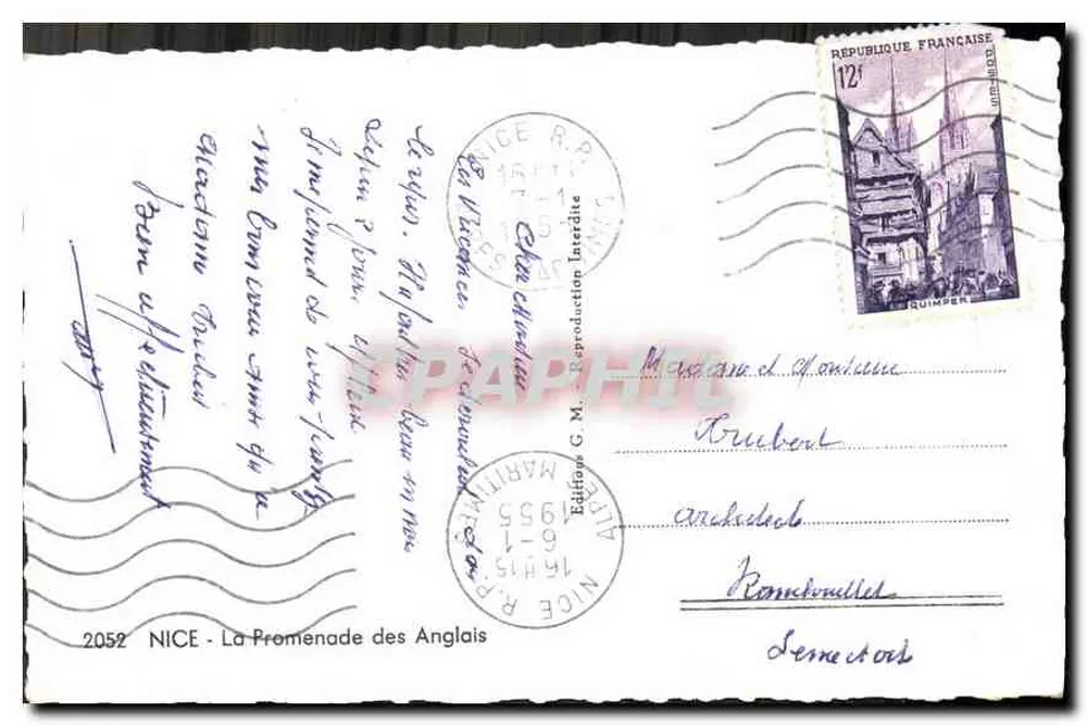NICE - La Promenade des Anglais — Uitgave G.M. n°2052 - Achterkant