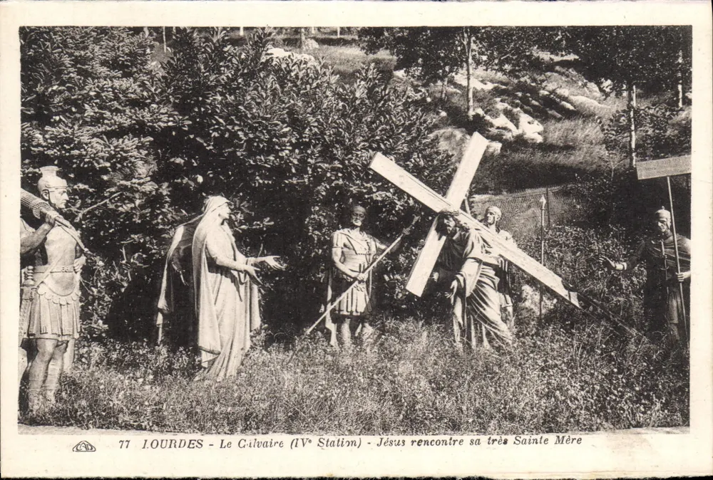 Lourdes - Der Culvair (IV. Station) - Jesus trifft seine heilige Mutter - Vorderseite