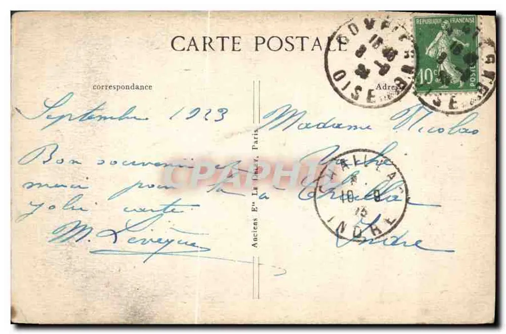 Wald von Compiègne — Kreuzung des Waffenstillstands und Denkmal "Matin" — errichtet am 11. November 1922 — Edition Lambert-Plaury - Rückseite