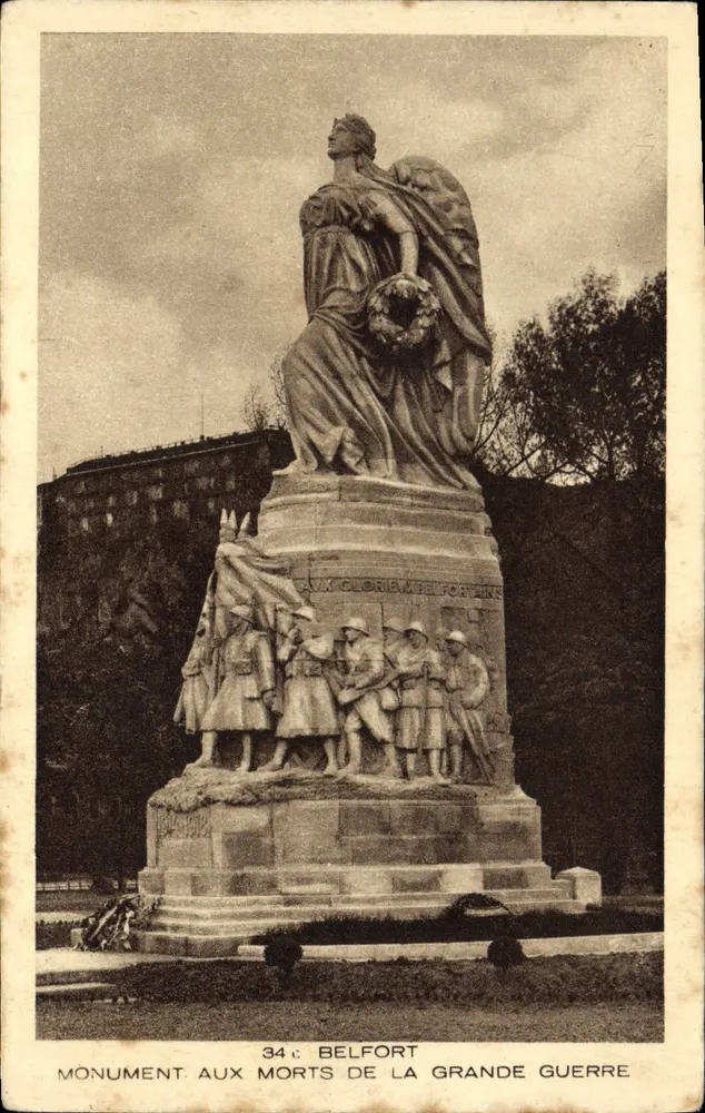 Belfort — Gedenkstein für die Toten des Großen Krieges — Verlag Braun & Cie, Les Hugues - Vorderseite