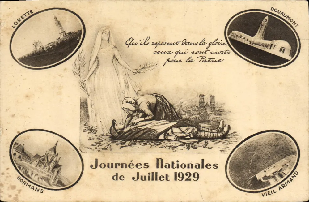 Journées Nationales de Juillet 1929 — Commémoration des morts pour la Patrie — Éditeur : Imprimerie des Journées Nationales - Recto