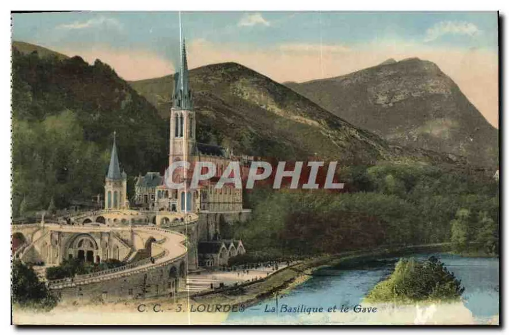 Lourdes — A Basílica e o Gave — C.C. 3 - Frente