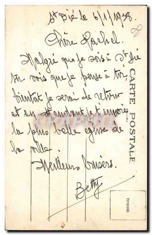 Saint-Dié — Place St-Martin — Editor Alphost Central, n° 2064 - Verso
