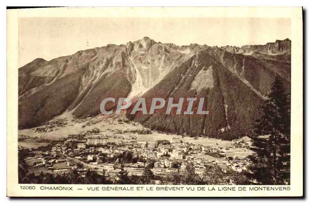 Chamonix — Allgemeiner Blick und der Brévent von der Linie Montenvers gesehen — Braun & Cie, Nîmes - Vorderseite