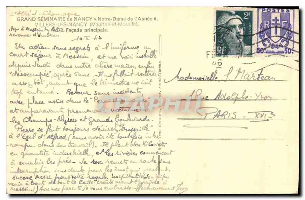 Grand Séminaire de Nancy — Fachada principal — editor no visible - Reverso