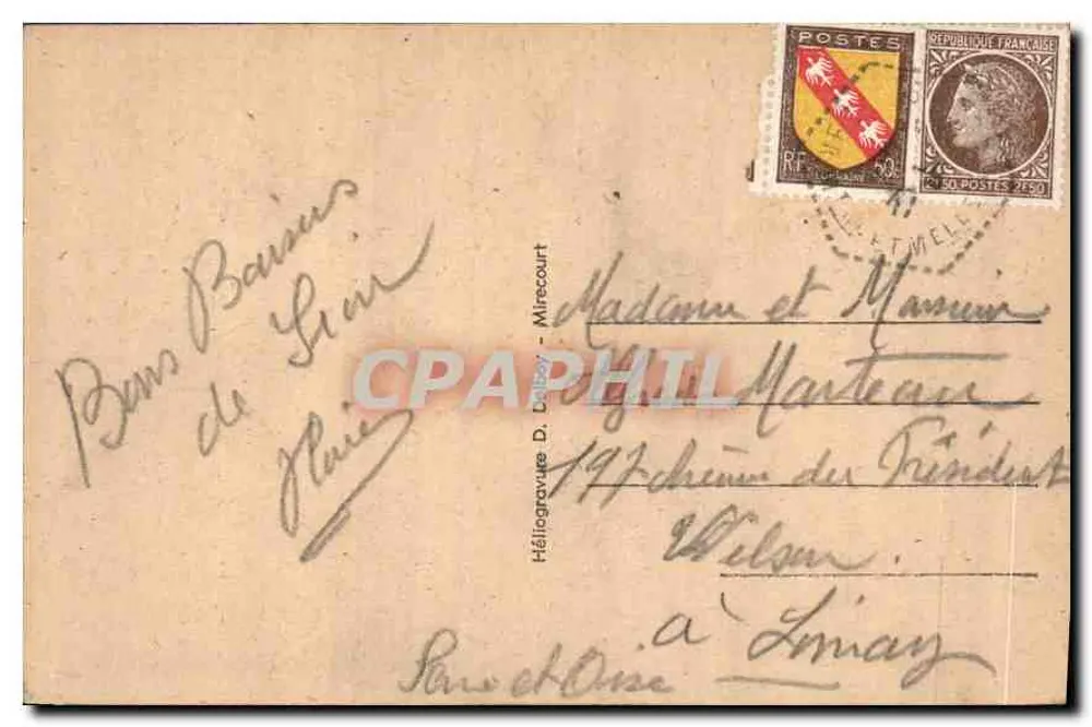 Pilgerung der N.-D. de SION, von Vézelize (M.-et-M.) — Étropileux, Étropileux-et-Cluny — Héliogravure D. D. - Rückseite
