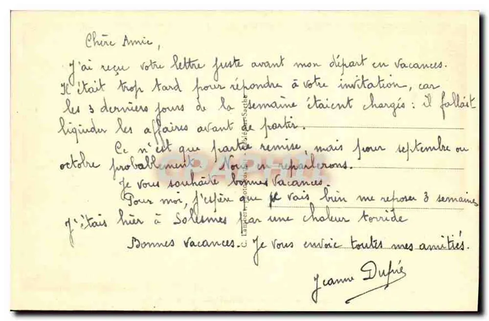 Ansicht der Abtei Saint-Pierre in SOLESMES unter dem Brückentor - Rückseite