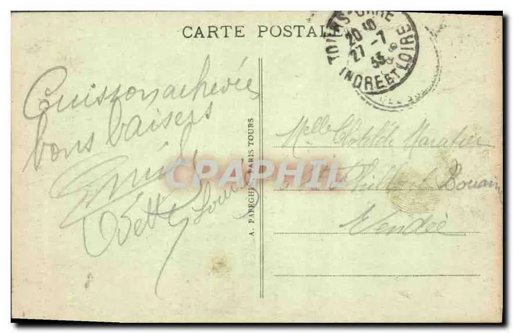 Tours (Indre-et-Loire) - Das Rathaus, der Vestibül - A.P. - Rückseite