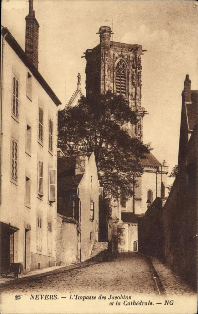 Nevers — Die Impasse des Jacobins und die Kathedrale — NG - Vorderseite