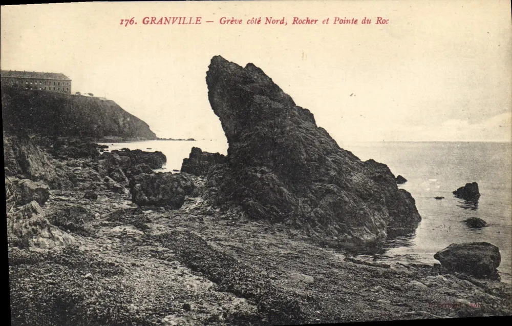 Granville — Grève côté Nord, Rocher et Pointe du Roc — H. Bertrand, n°176 - Vorderseite