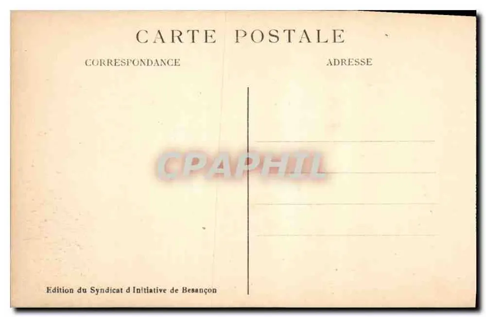 Besançon-les-Bains — Porta Taillée — Edição do Syndicat d'Initiative de Besançon - Verso