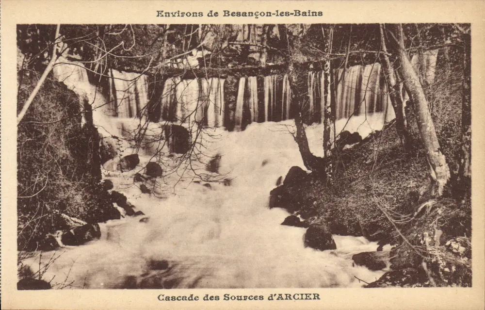 Cascata das Fontes de Arcier — Environs de Besançon-les-Bains — Edição do Syndicat d'Initiative de Besançon - Frente