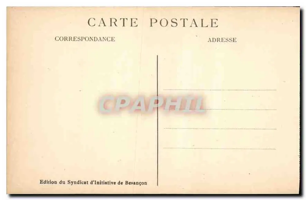 Cascata das Fontes de Arcier — Environs de Besançon-les-Bains — Edição do Syndicat d'Initiative de Besançon - Verso