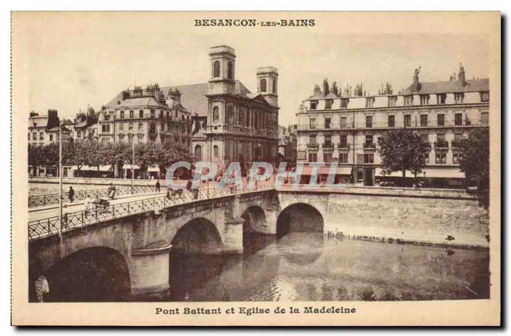 Besançon-Les-Bains — Brücke Battant und Kirche der Madeleine — Ausgabe durch den Besançon Initiative Syndikat - Vorderseite