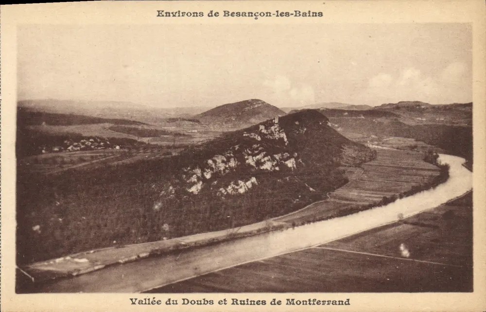 Tal des Doubs und Ruinen von Montferrand — Umgebung von Besançon-les-Bains — Ausgabe durch den Besançon Tourismusverein - Vorderseite