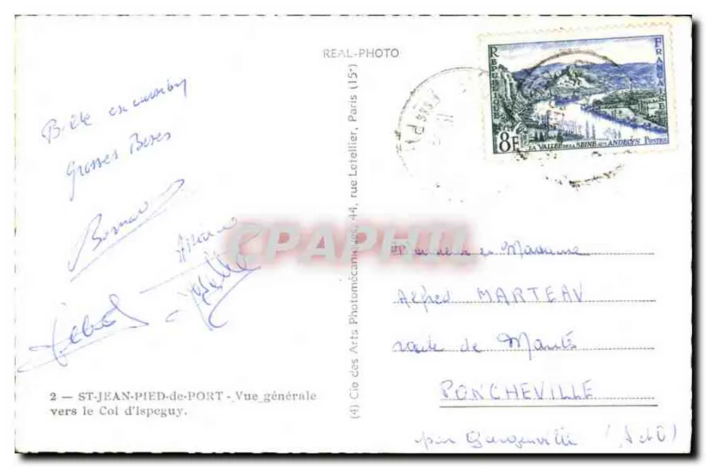 St-Jean-Pied-de-Port — Allgemeiner Blick zum Ispeguy-Pass — Cio des Arts Photomécaniques - Rückseite