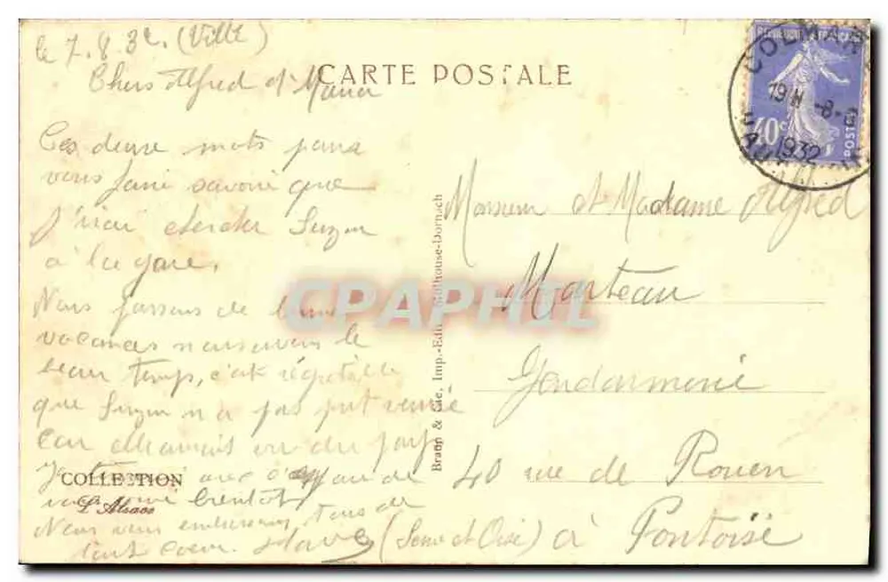 Alzacja — Gniazdo kruków — wydawca Brachy & Cie, nr 852 - Rewers