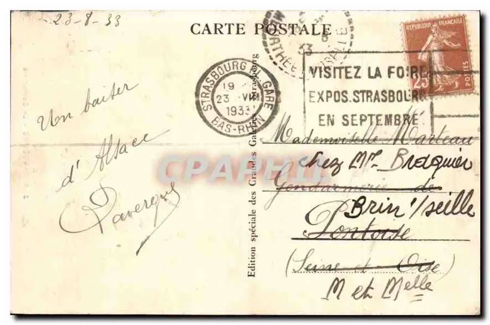 Strasbourg - A Catedral — edição especial dos Grandes Cafés - Verso