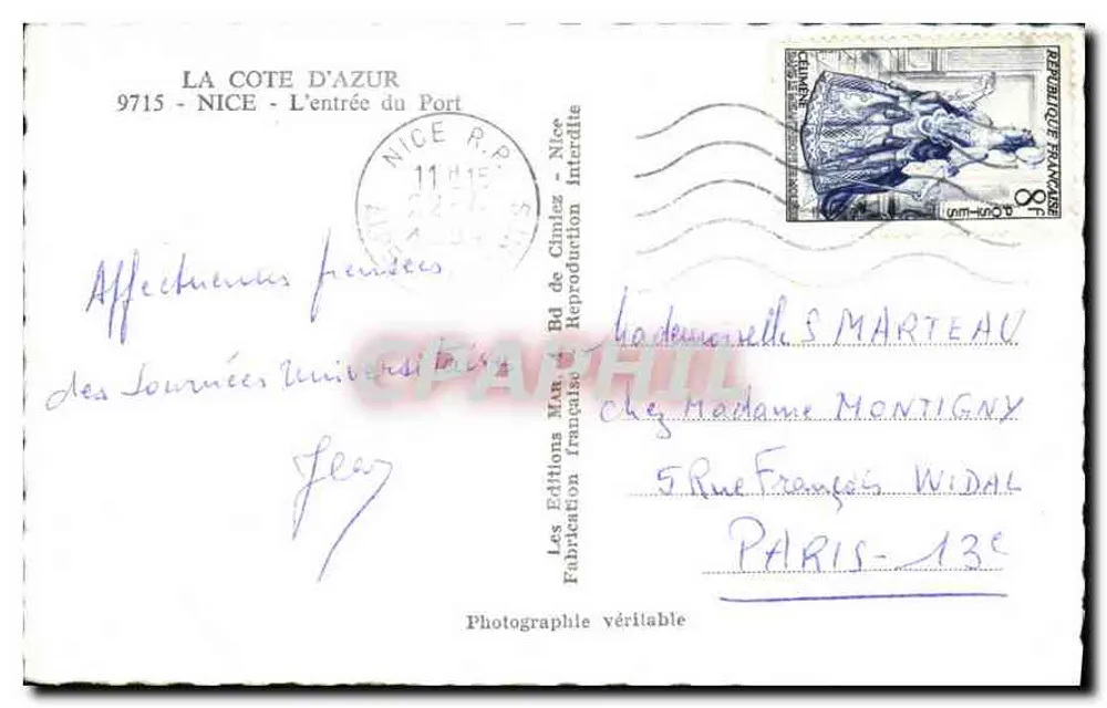 Nice - A entrada do Porto — Les Éditions Françaises, n° 9715 - Verso