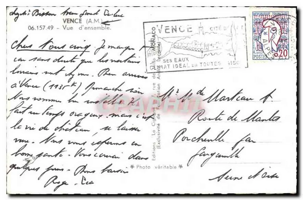 Vence — Vista geral — A Cegonha - Verso