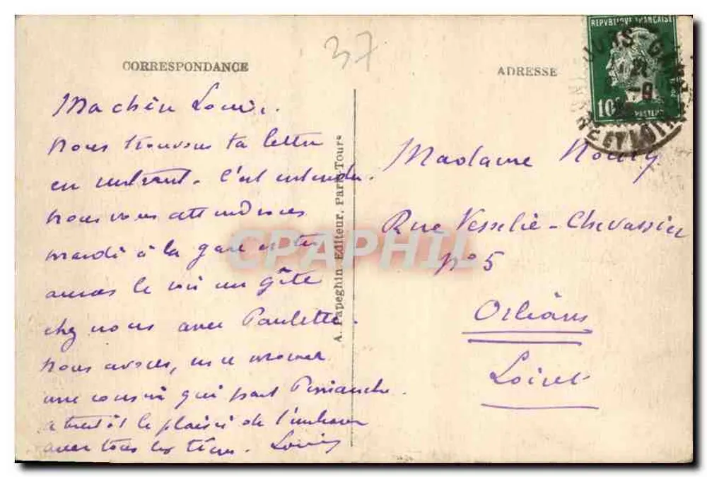 Villeneuve-lès-Avignon - O Castelo, Fachada Leste — editor A. Pepeghin, n°37 - Verso