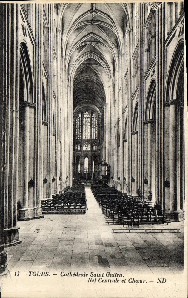 Tours — Kathedrale Saint Gatien. Mittelgang und Chor — ND - Vorderseite