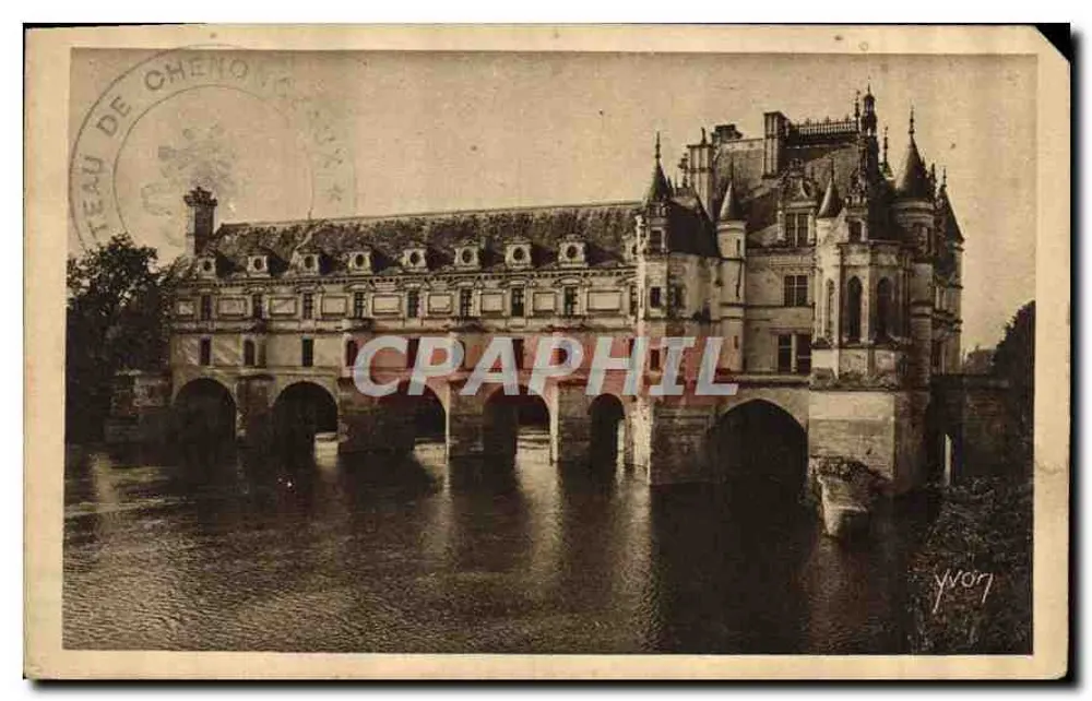 Schloss Chenonceaux — Nordöstliche Fassade — Edition d'Art YVON, Paris - Vorderseite