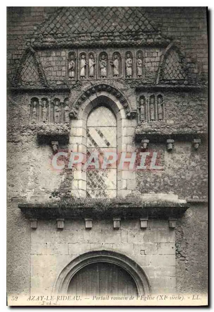 Azay-le-Rideau — Römischer Portal der Kirche (11. Jahrhundert) — LL - Vorderseite