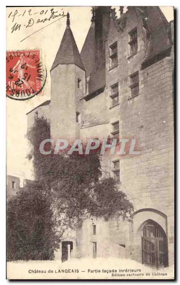 Castelo de LANGEAIS — Parte da fachada irregular — Edição exclusiva do Castelo - Frente