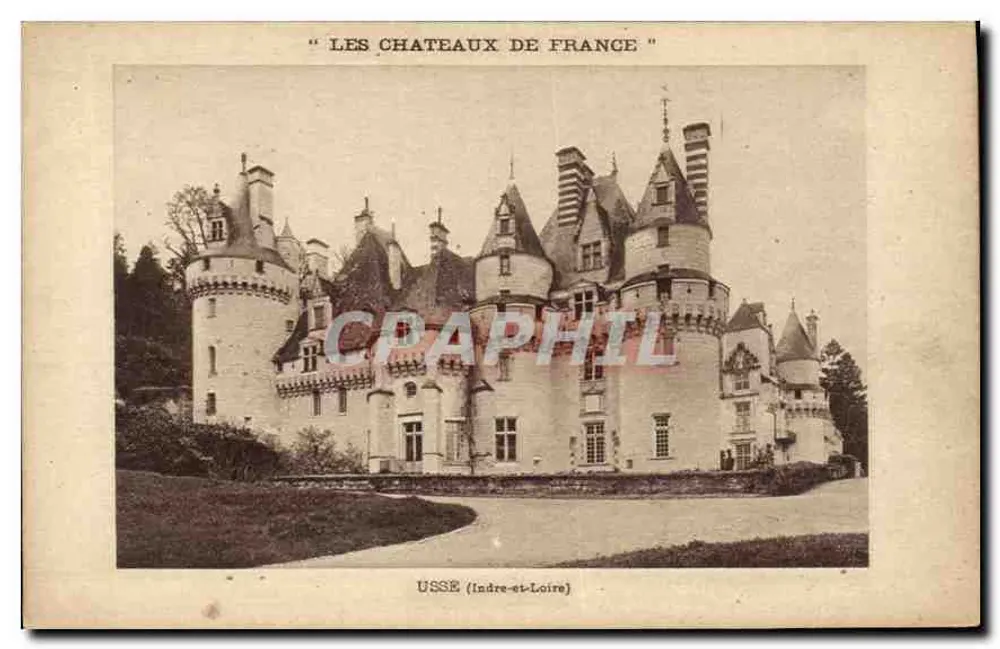 Castelo de Usse — Usse (Indre-et-Loire) — "Les Châteaux de France" - Frente