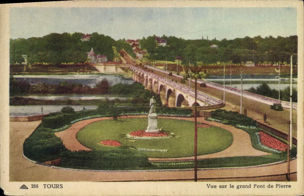 Tours — Ansicht des Grand Pont de Pierre — G.° des Arts Photomécaniques, n° 256 - Vorderseite