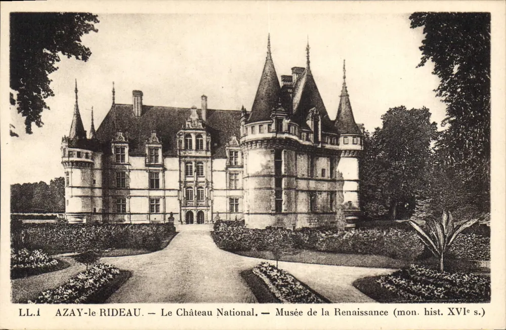 Azay-le-Rideau — Das nationale Schloss — Museum der Renaissance (mon. hist. 16. Jh.) - Vorderseite