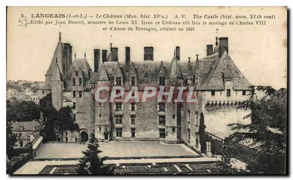 Langeais — O Castelo (Mon. hist. XIe s.) — A.P. - Frente