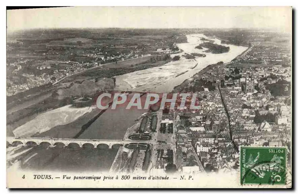 Tours — Panoramablick aus 800 Metern Höhe — N. P. - Vorderseite