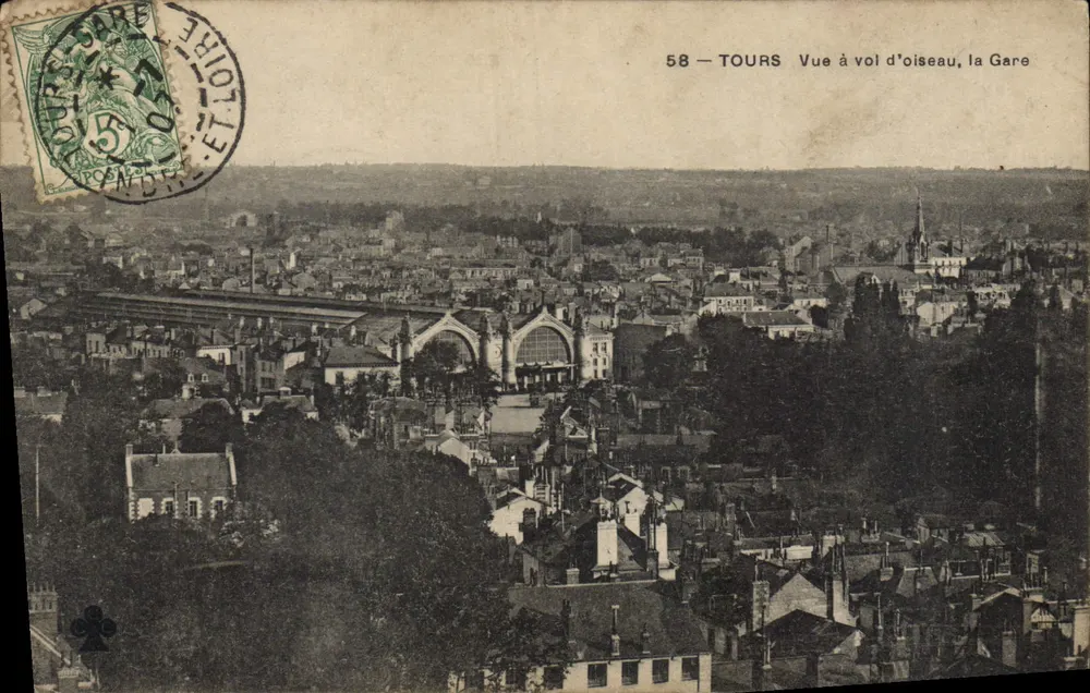 Tours — Aerial View, the Station — Unidentified Publisher, Series No. 58 - Vorderseite