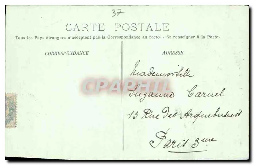 Tours — O Hotel Gouin — LL. n°73 - Verso