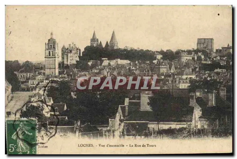 Loches - Vista geral - A Rua de Tours - Frente