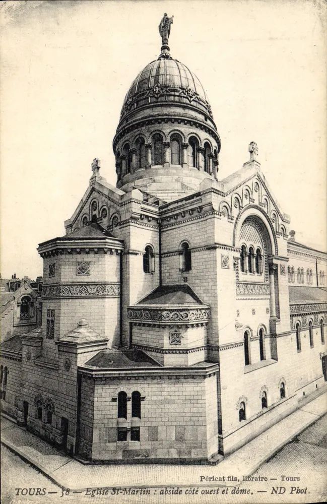 Tours — Kirche Saint-Martin: Westseite der Apse und Dach — Péricat fils, Buchhändler — Tours - Vorderseite