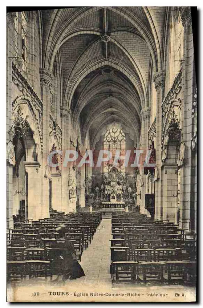 Tours — Kirche Notre-Dame-la-Riche — Innenraum — Verlag A. n°100 - Vorderseite