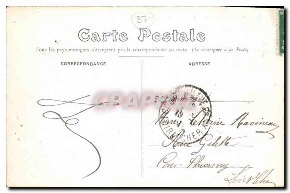 Castelo de Châteauceaux — fachada oriental — C. Vannier, editor em Blois - Verso