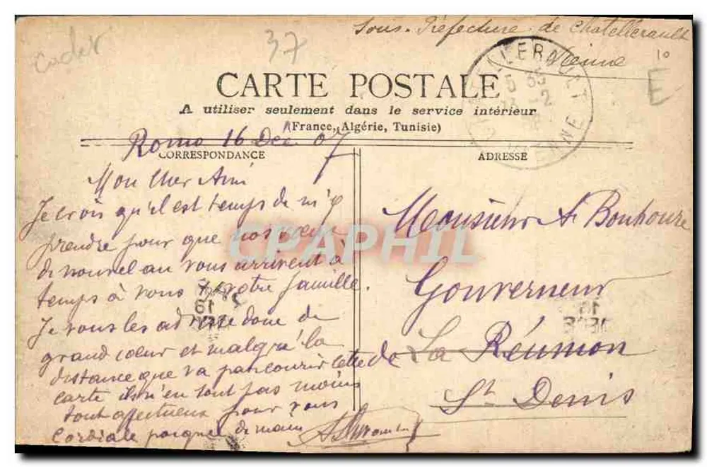 O Castelo de Chenonceaux — vista do castelo sobre a Loire — editor não identificado - Verso