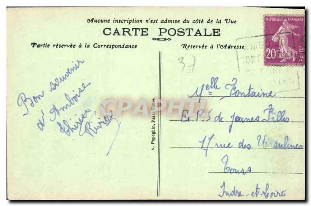 Amboise (Indre-et-Loire) — O Castelo - Capela de São Huberto — A.P. - Verso