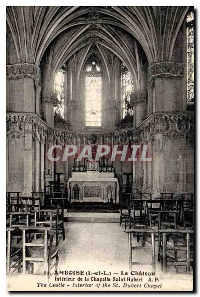 Amboise (Loire-et-Loire) — Das Schloss — Innenansicht der Kirche Saint-Hubert — A.P. - Vorderseite